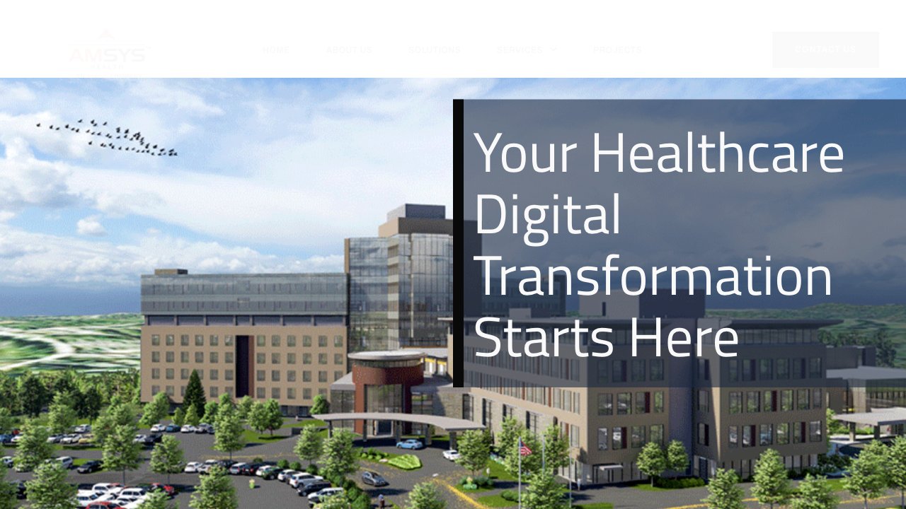 AMSYS Health website screenshot