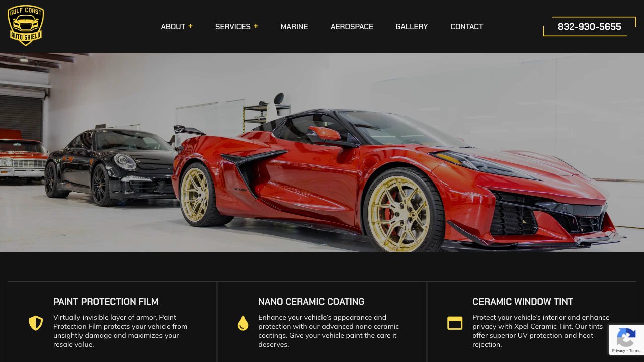 Gulf Coast Auto Shield website screenshot
