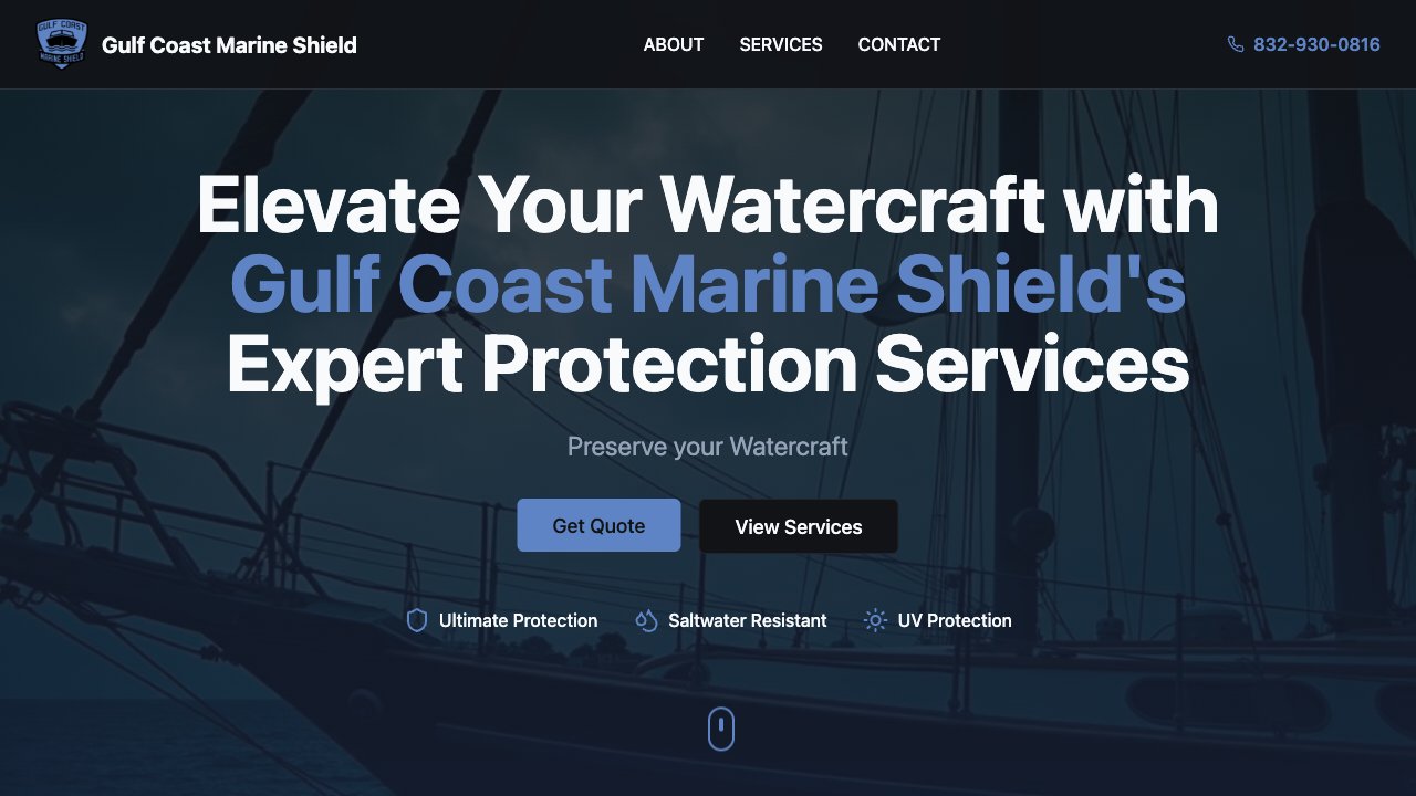 Gulf Coast Marine Shield website screenshot