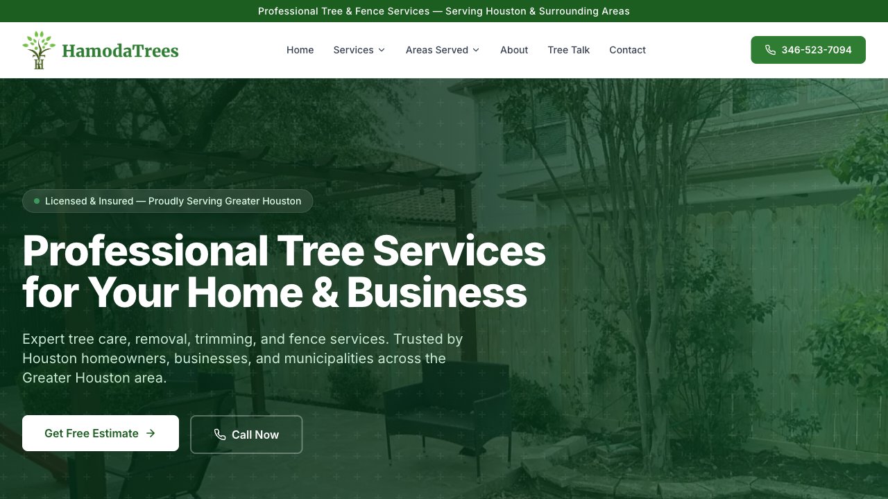 Hamoda Trees website screenshot
