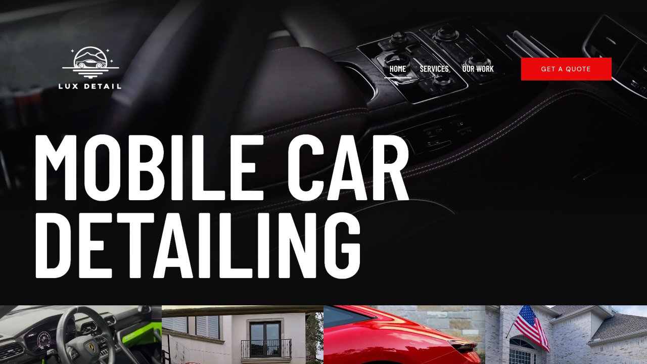 Lux Detailing website screenshot